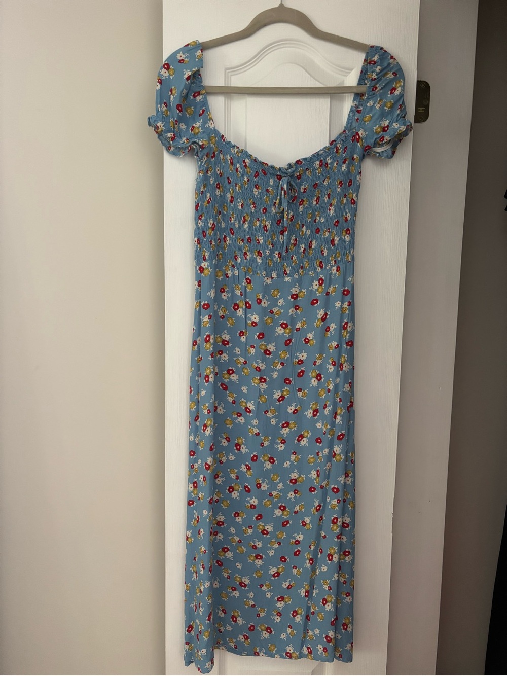 Faithfull the Brand Blue Floral Midi Dress - Picture 2 of 7